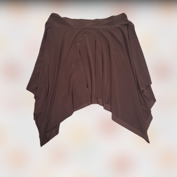 3X Pixie Hem Chocolate Brown Skirt - Picture 2 of 6